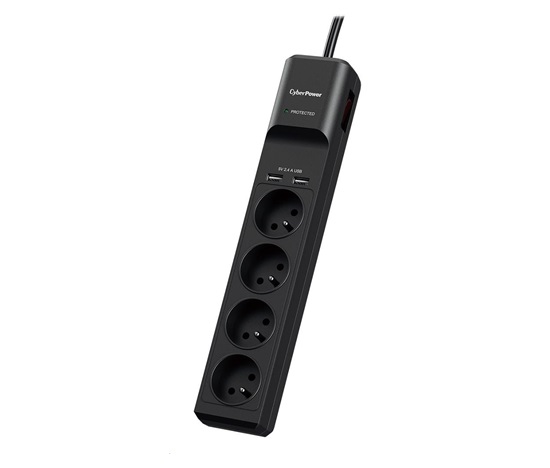 CyberPower Surge Buster™ 4 zásuvky, 2xUSB, 1.8m, New - Poškozený obal (Komplet) - BAZAR