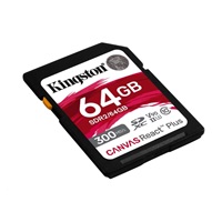 Kingston SDXC karta 64GB Canvas React Plus SDHC UHS-II 300R/260W U3 V90 for Full HD/4K/8K