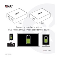 Club3D cestovní nabíječka 132W GAN technologie, 4xUSB-A a USB-C, PD 3.0 Support