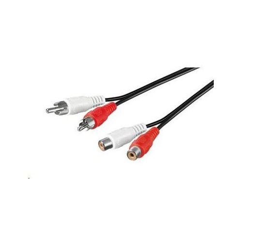 PREMIUMCORD Kabel prodlužovací audio 2x Cinch - 2x Cinch (RCA, M/F) 3m