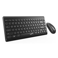 GENIUS set klávesnice s myší LuxeMate Q8000/ 2,4GHz mini receiver/ USB/ černá/ retro design/ CZ+SK layout