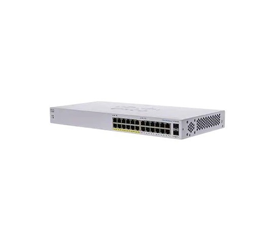 Cisco switch CBS110-24PP (24xGbE, 2xGbE/SFP combo, 12xPoE+, 100W, fanless) - REFRESH