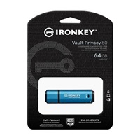 Kingston Flash Disk IronKey 64GB Vault Privacy 50 AES-256 Encrypted, FIPS 197