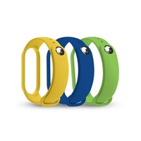 RhinoTech řemínek pro Xiaomi Mi Band 7, (3-pack), tmavě modrá / žlutá / zelená