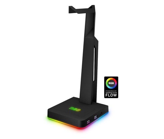 CONNECT IT NEO Stand-It RGB stojánek na sluchátka + USB hub, černá