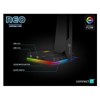 CONNECT IT NEO Stand-It RGB stojánek na sluchátka + USB hub, černá