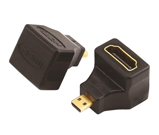 PremiumCord adaptér Micro HDMI Male na HDMI Female zahnutý do pravého úhlu 90°
