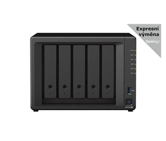 Synology DS1522+ DiskStation (2C/RyzenR1600/2,6-3,1GHz/8GBRAM/5xSATA/2xM.2/2xUSB3.2/2xeSATA/4xGbE/1xPCIe)