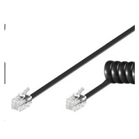 PremiumCord Kabel telefonní sluchátkový kroucený 4 žíly 4m - černý