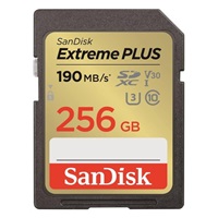 SanDisk SDXC karta 256GB Extreme PLUS (R 190 MB/s  W130 MB/s Class 10, UHS-I U3 V30)