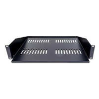 XtendLan 19" předsunutá police s perforací 2U/400mm, nosnost 25kg, černá