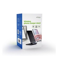 GEMBIRD Bezdrátová QI nabíječka, 10W, se stojánkem, černá