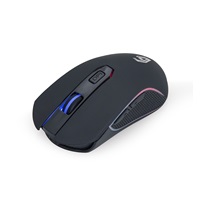 GEMBIRD myš MUSGW-6BL-01, herní, bezdrátová, RGB LED, 3200DPI, USB