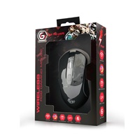 GEMBIRD myš MUSGW-6BL-01, herní, bezdrátová, RGB LED, 3200DPI, USB