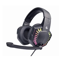 GEMBIRD sluchátka s mikrofonem GHS-06, herní, černá s RGB LED podsvícením