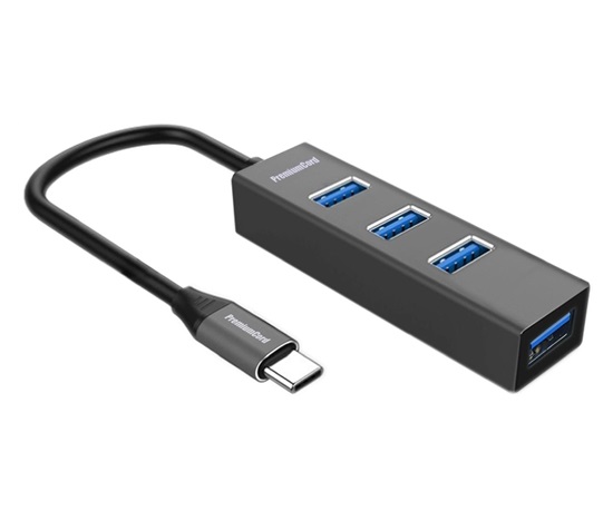 PremiumCord 5G SuperSpeed USB Hub Type C na 4x USB 3.2 Gen 1