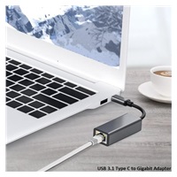 PremiumCord převodník USB-C na Gigabit konektor RJ45
