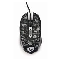 GEMBIRD myš MUS-6B-GRAFIX-01, černá s grafickým potiskem, USB