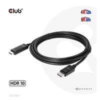 Club3D kabel DP 1.4 na HDMI, 4K120Hz nebo 8K60Hz HDR10, M/M, 3m