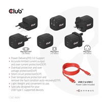 Club3D cestovní nabíječka PPS 45W GAN technologie, Dual port USB Type-C, Power Delivery(PD) 3.0 Support