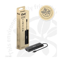 Club 3D Dokovací stanice USB-C 8v1, 1xDP, 1xHDMI, 1xUSB-C PD100W, 2xUSB, čtečka SD karet, šedá