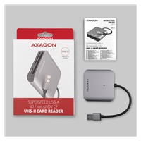 AXAGON CRE-S3, USB-A 3.2 Gen 1 - SUPERSPEED čtečka karet, 3-slot & lun SD/microSD/CF, podpora UHS-II