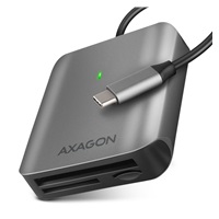 AXAGON CRE-S3C, USB-C 3.2 Gen 1 - SUPERSPEED čtečka karet, 3-slot & lun SD/microSD/CF, podpora UHS-II