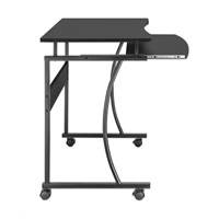 MANHATTAN stůl, s výsuvnou přihrádkou na klávesnici, černá