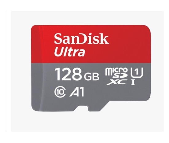 SanDisk MicroSDXC karta 128GB Ultra (140 MB/s, A1 Class 10 UHS-I) + adaptér