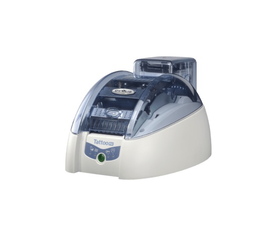 Evolis Tattoo2 RW, single sided, 12 dots/mm (300 dpi), USB, Ethernet, contactless, white, blue