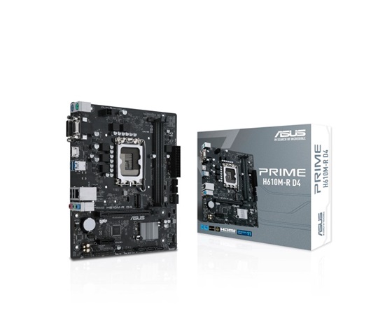 ASUS MB Sc LGA1700 PRIME H610M-R D4-SI, Intel H610, 2xDDR4, 1xHDMI, 1xDVI, 1xVGA, mATX