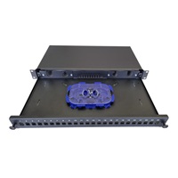 Optická vana výsuvná 1U, 24x SC simplex (24x LC duplex, 24x E2000) s kazetou OPTRONIC pro 24 svárů, černá