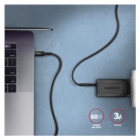AXAGON BUCM-CM20AB, HQ kabel USB-C <-> USB-C, 2m, USB 2.0, PD 60W 3A, ALU, oplet, černý