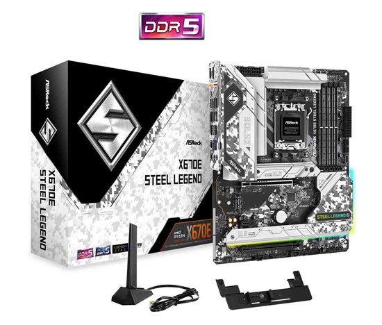 ASRock MB Sc AM5 X670E STEEL LEGEND, AMD X670, 4xDDR5, 1xDP, 1xHDMI, WI-FI