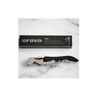 Orava WO-8 pákový otvírák na víno a pivo, dvoustupňový, praktický nožík, černá