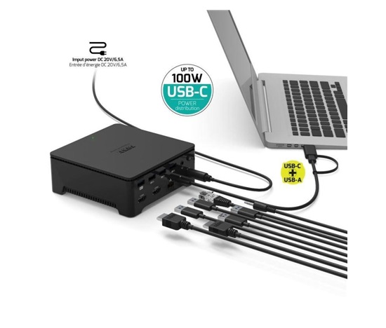 PORT dokovací stanice 8v1, USB-C/A, 2x 2K, dual video, HDMI, Ethernet, 3,5mm jack