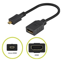 PremiumCord Flexi adaptér HDMI Typ A samice - micro HDMI Typ D samec pro ohebné zapojení