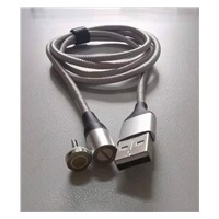 PremiumCord Magnetický micro USB a USB-C nabíjecí a datový kabel, 1m, stříbrná