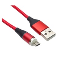 PremiumCord Magnetický micro USB a USB-C nabíjecí a datový kabel, 1m, červená