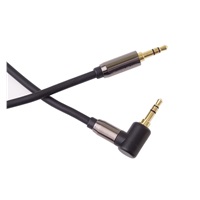 PremiumCord HQ stíněný kabel stereo Jack 3.5mm - Jack 3.5mm zahnutý 90°, 3m