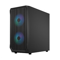 FRACTAL DESIGN skříň Focus 2 RGB Black TG Clear Tint, 2x USB 3.0, bez zdroje, mATX