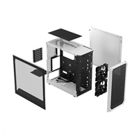 FRACTAL DESIGN skříň Focus 2 White TG Clear Tint, 2x USB 3.0, bez zdroje, mATX
