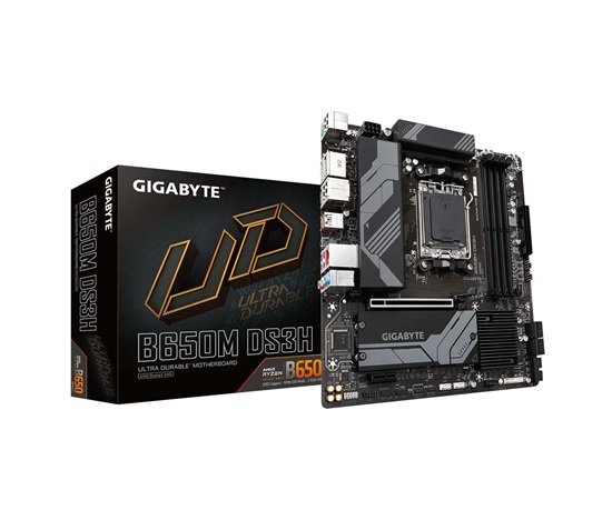 GIGABYTE MB Sc AM5 B650M DS3H, AMD B650, 4xDDR5, 2xDP, 1xHDMI, mATX