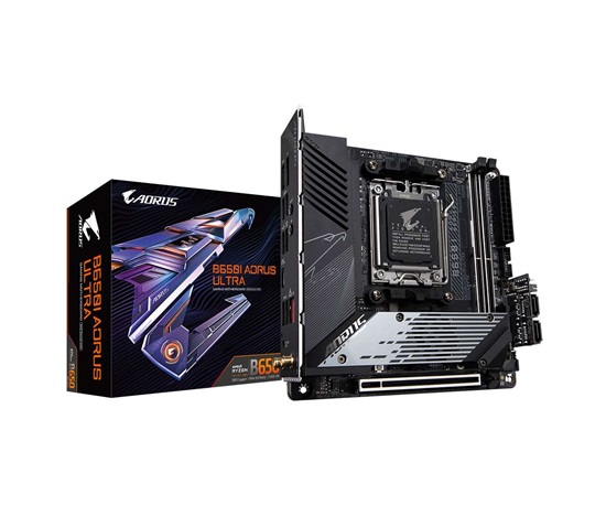 GIGABYTE MB Sc AM5 B650I AORUS ULTRA, AMD B650, 2xDDR5, 1xDP, 1xHDMI, WI-FI, mini-ITX