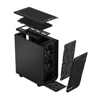 FRACTAL DESIGN skříň Meshify 2 Compact Black Solid, USB 3.1 Type-C, 2x USB 3.0, bez zdroje, mATX