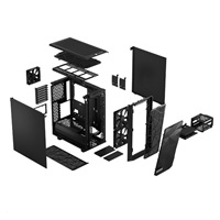 FRACTAL DESIGN skříň Meshify 2 Compact Black Solid, USB 3.1 Type-C, 2x USB 3.0, bez zdroje, mATX