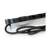 TRITON 19" rozvodný panel 24x230V zásuvka, 2m kabel,16A IEC60309, černý