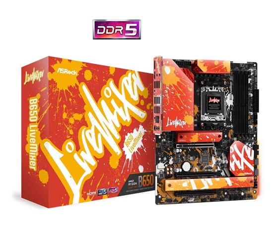 ASRock MB Sc AM5 B650 LiveMixer, AMD B650, 4xDDR5, 1xDP, 1xHDMI