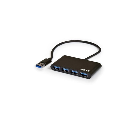 PORT HUB USB-A, 4x USB-A 3.0, černá