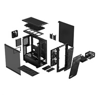 FRACTAL DESIGN skříň Meshify 2 Compact Black TG Light Tint, USB 3.1 Type-C, 2x USB 3.0, bez zdroje, mATX